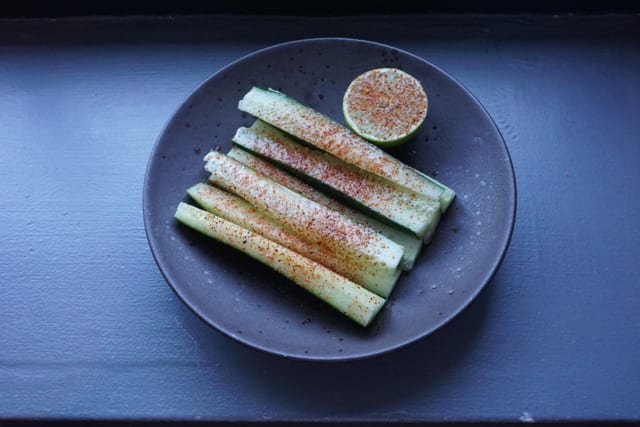 Cucumbers, Salt, Lime & Tajin.