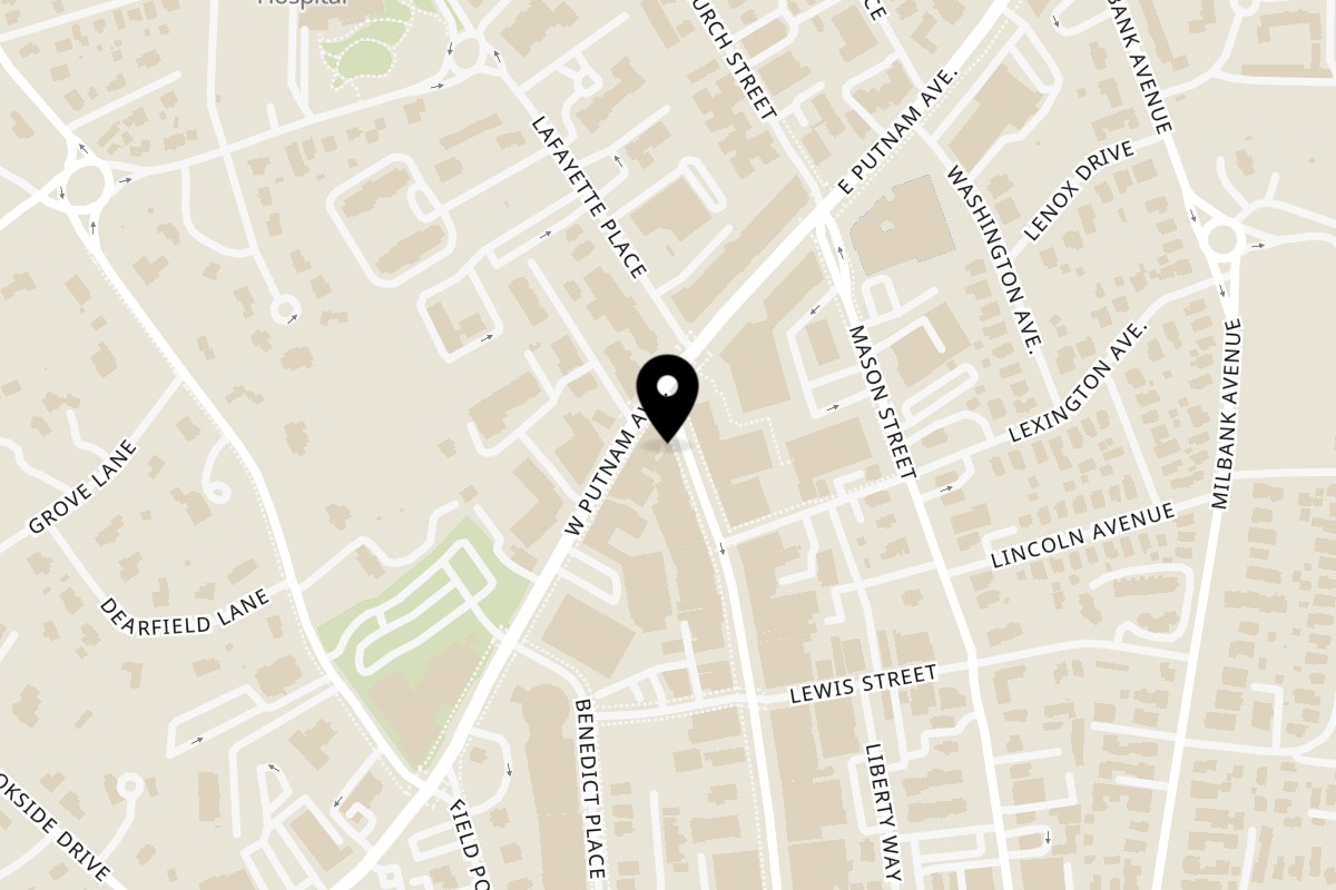 Map showing the location of La Taqueria Greenwich on 10 Greenwich Ave in Greenwich